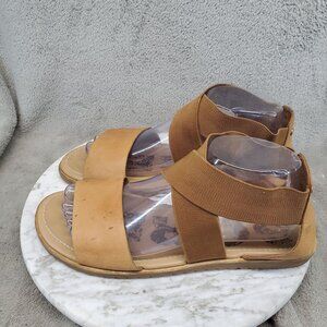 Sorel Shoes Womens Size 9.5 Ella Brown Leather Crisscross Sandal